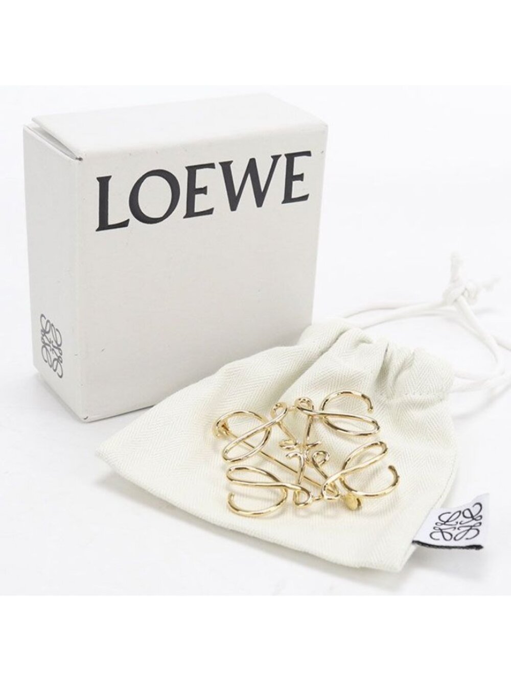 Loewe Anagram Brooch Metal